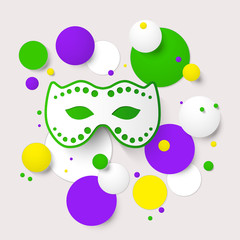 Mardi Gras party poster design. Template of poster.