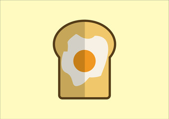 Obraz premium Bread Egg Breakfast Icon Logo