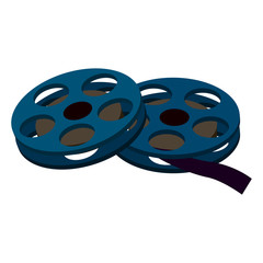 Reels movies isometric 3d icon