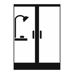 Shower cabin black simple icon