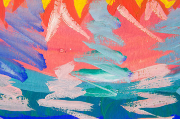 erratic colorful brush strokes on canvas