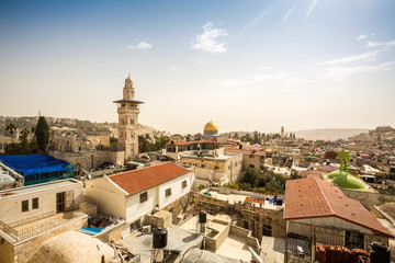 Fototapeta na wymiar Panorama of Jerusalem city center, Israel