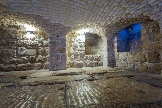 Roman ancient floor called Lithostrotos - place where Pilate jud
