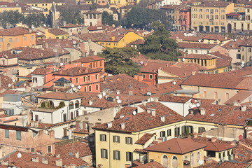 Fototapeta na wymiar The roofs in the italian city