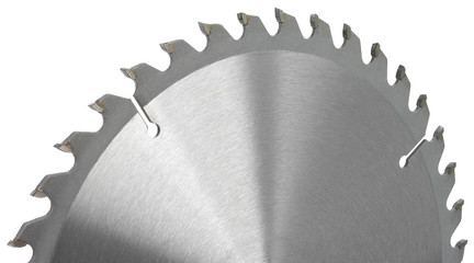 Circular saw blade isolated on white background without shadows