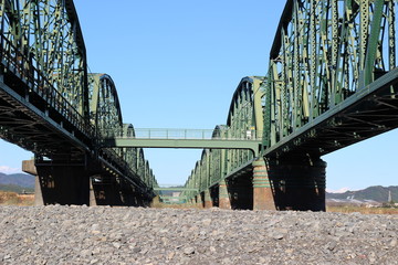 Fototapeta premium 平行する鉄橋