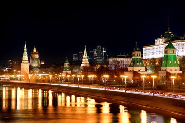 Fototapeta na wymiar Moscow Kremlin at Winter Night