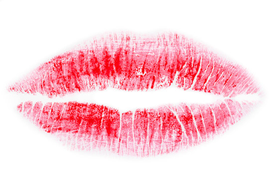 Red lips isolated on white