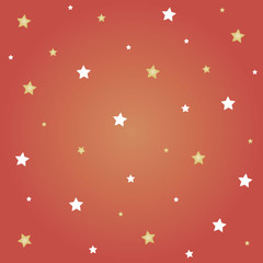 White and gold stars with red background for Christmas festival.