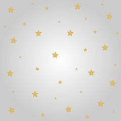 Gold stars with gray background for Christmas festival.