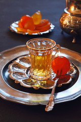 Candied fruits and green tea