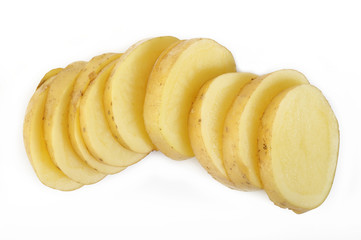 Fresh sliced potatoes