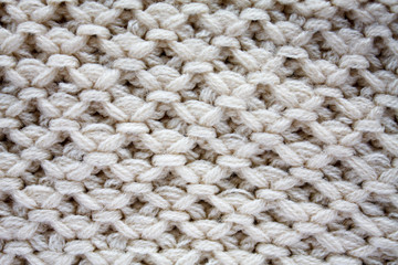 Close up on knit woolen fur texture