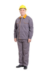 isolated engineer with yellow hardhat