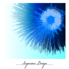 Creative flower isolated on blue background.
