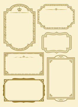 decorative gold frame set Vector