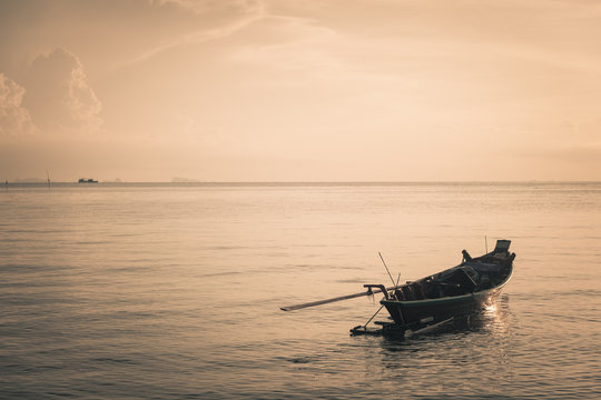 Fisherman boat in koh phangan, Surat Thani, Thailand.