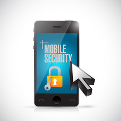 mobile security phone and lock illustration