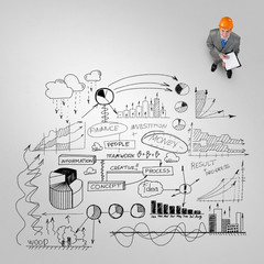 Engineer man and his business strategy