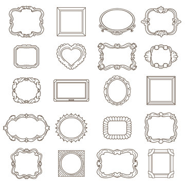 Vintage hand drawn frames for greetings and invitations
