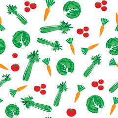 Seamless vegetable pattern on a white background