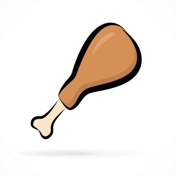 Vector image of an Chicken Drumstick design on a white backgroun
