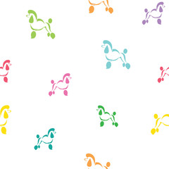 Dog Poodle vector art background design for fabric and decor. Se
