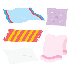 Carpet Towel Sheet Napkin Handkerchief Rag Fabric Cloth Cartoon Vector