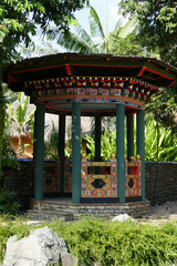 the design of Bhutan architecture in the garden