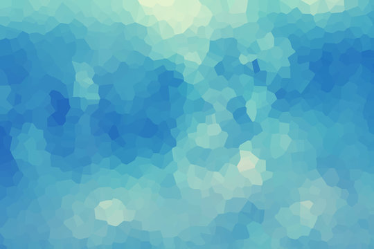 Blurry artistic abstract cyan blue glass mosaic background. Seamless pattern illustration.