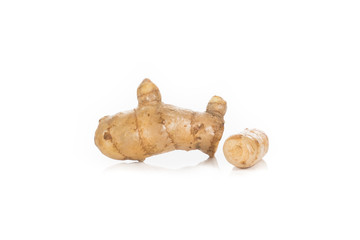 fresh ginger on white background