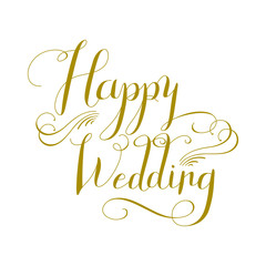 Happy Wedding calligraphy design