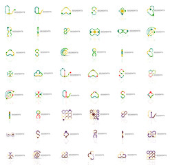 Linear style abstract logo mega set