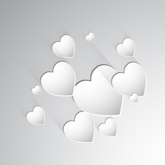 White paper heart background