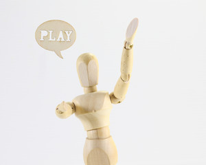 Wooden puppet Play word