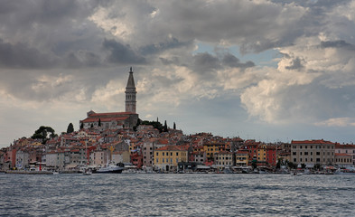 Fototapeta premium Old town Rovinj in the summer day in Croatia