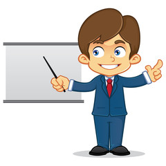 Businessman Presenting With Whiteboard