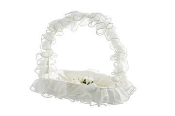 Empty wedding basket isolated on white background.