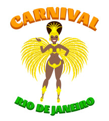 brazil carnival woman. samba dancer in carnival costume. rio de janeiro carnival