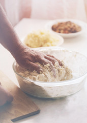hand knead the dough 