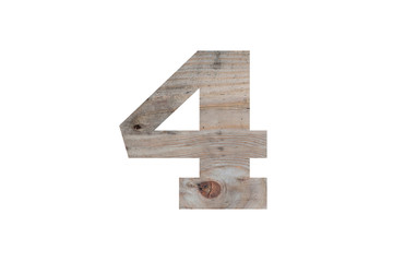 Wooden numeric  on isolated white background.