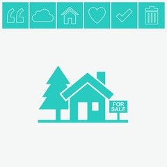House for sale vector icon. Broker symbol.