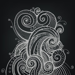 Background with abstract hand drawn shape