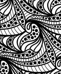 Vector floral background of drawn lines