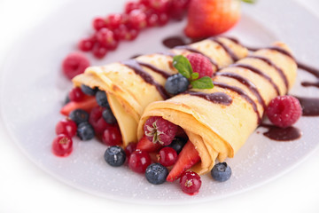 crepe with chocolate and berry