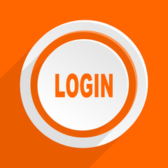 login orange vector flat icon