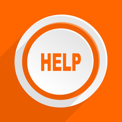 help orange vector flat icon