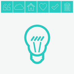 Light lamp vector icon. Idea symbol.