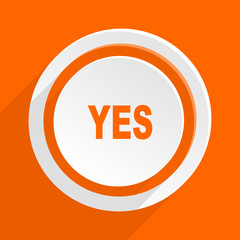yes orange vector flat icon