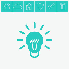 Light lamp vector icon. Idea symbol.